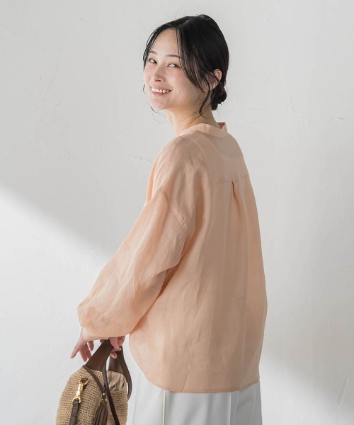 LAUTREAMONT（ロートレアモン）の「ラミーカルゼドロストブラウス（シャツ/ブラウス・レディース・オフホワイト/オレンジ/ブラウン・9号）」の10枚目の写真