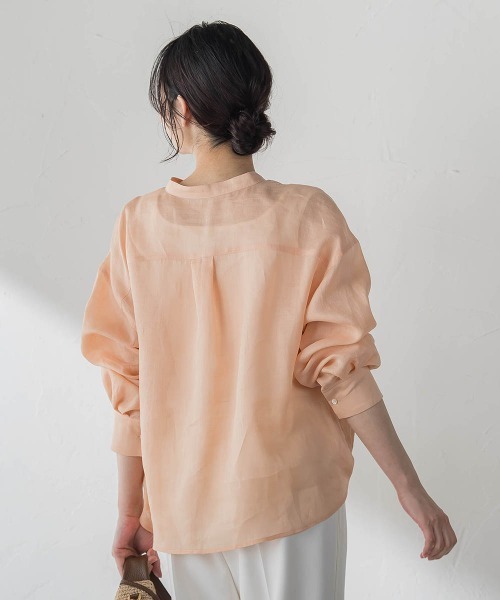 LAUTREAMONT（ロートレアモン）の「ラミーカルゼドロストブラウス（シャツ/ブラウス・レディース・オフホワイト/オレンジ/ブラウン・9号）」の11枚目の写真