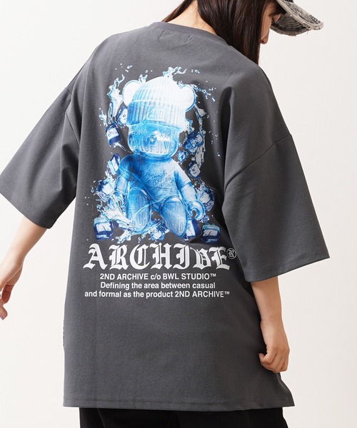 1111clothing(ワンフォークロージング)の「【2ND ARCHIVE】アイスベアグラフィック オーバーサイズ 半袖Tシャツ / ビッグシルエット / ユニセックス(Tシャツ/カットソー・メンズ・ブラック/ダークグレー/ホワイト・FREE)」の1枚目の写真