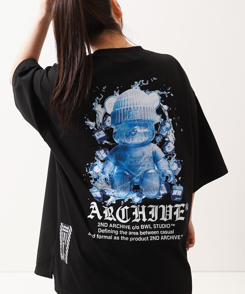1111clothing(ワンフォークロージング)の「【2ND ARCHIVE】アイスベアグラフィック オーバーサイズ 半袖Tシャツ / ビッグシルエット / ユニセックス(Tシャツ/カットソー・メンズ・ブラック/ダークグレー/ホワイト・FREE)」の3枚目の写真