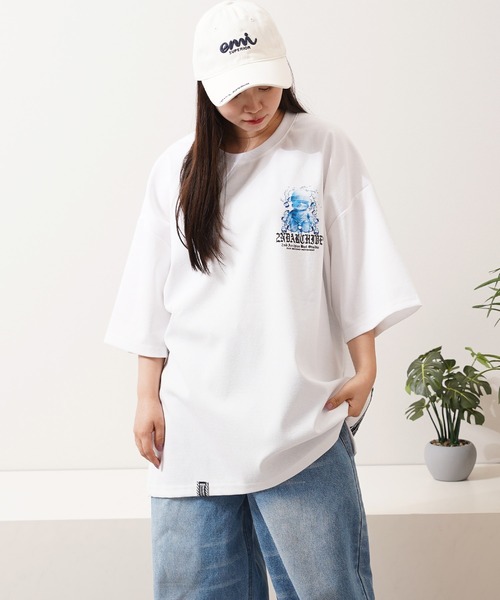 1111clothing(ワンフォークロージング)の「【2ND ARCHIVE】アイスベアグラフィック オーバーサイズ 半袖Tシャツ / ビッグシルエット / ユニセックス(Tシャツ/カットソー・メンズ・ブラック/ダークグレー/ホワイト・FREE)」の4枚目の写真