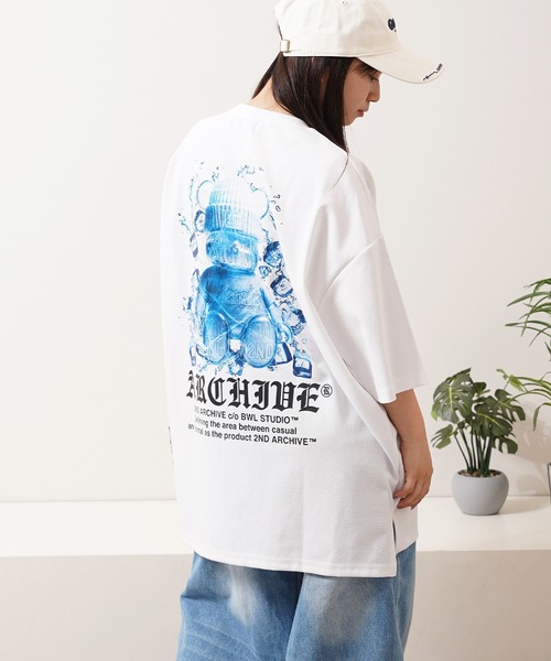 1111clothing(ワンフォークロージング)の「【2ND ARCHIVE】アイスベアグラフィック オーバーサイズ 半袖Tシャツ / ビッグシルエット / ユニセックス(Tシャツ/カットソー・メンズ・ブラック/ダークグレー/ホワイト・FREE)」の7枚目の写真