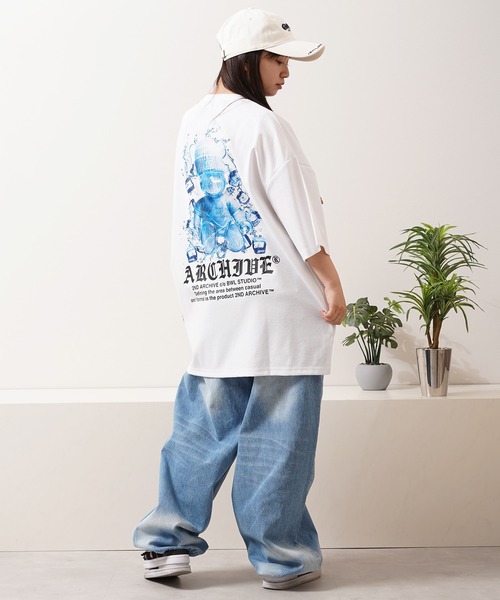 1111clothing(ワンフォークロージング)の「【2ND ARCHIVE】アイスベアグラフィック オーバーサイズ 半袖Tシャツ / ビッグシルエット / ユニセックス(Tシャツ/カットソー・メンズ・ブラック/ダークグレー/ホワイト・FREE)」の10枚目の写真