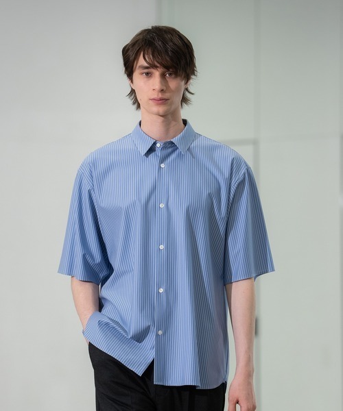 CITY TOKYO(シティトウキョウ)の「【CITY TOKYO】KANEMASA KNIT S/Sシャツ(シャツ/ブラウス・メンズ・ホワイト/サックスブルー/その他7/ストライプ/グレイッシュベージュ・1/2/3)」の4枚目の写真