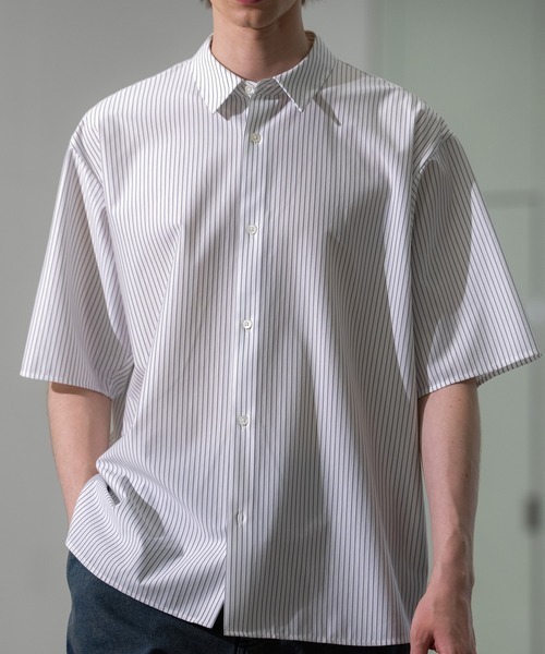 CITY TOKYO(シティトウキョウ)の「【CITY TOKYO】KANEMASA KNIT S/Sシャツ(シャツ/ブラウス・メンズ・ホワイト/サックスブルー/その他7/ストライプ/グレイッシュベージュ・1/2/3)」の5枚目の写真