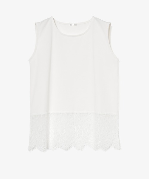 GLACIER lusso(グラシアルッソ)の「【美冷・接触冷感・UVカット】裾レースノースリトップス(Tシャツ/カットソー・レディース・ブラック/アイボリー・L/LL/M/S)」の13枚目の写真