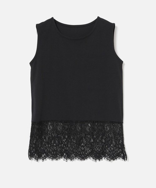 GLACIER lusso(グラシアルッソ)の「【美冷・接触冷感・UVカット】裾レースノースリトップス(Tシャツ/カットソー・レディース・ブラック/アイボリー・L/LL/M/S)」の15枚目の写真