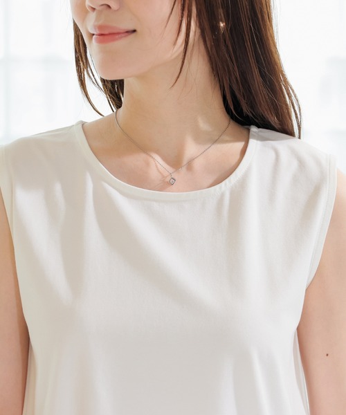 GLACIER lusso(グラシアルッソ)の「【美冷・接触冷感・UVカット】裾レースノースリトップス(Tシャツ/カットソー・レディース・ブラック/アイボリー・L/LL/M/S)」の19枚目の写真