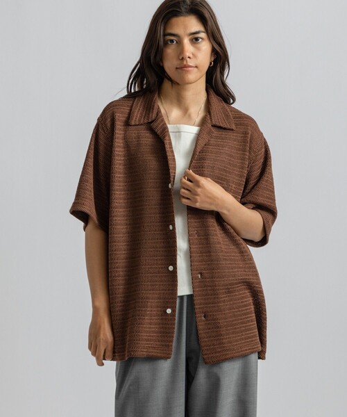 Saturdays NYC（サタデーズ ニューヨークシティ ）の「Canty Lace SS Shirt（シャツ/ブラウス・メンズ・オフホワイト/ブラック・L/M/S）」の7枚目の写真