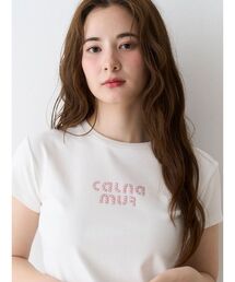 CALNAMUR | ビジューロゴコンパクトTシャツ(Tシャツ/カットソー)