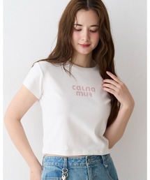 CALNAMUR | ビジューロゴコンパクトTシャツ(Tシャツ/カットソー)