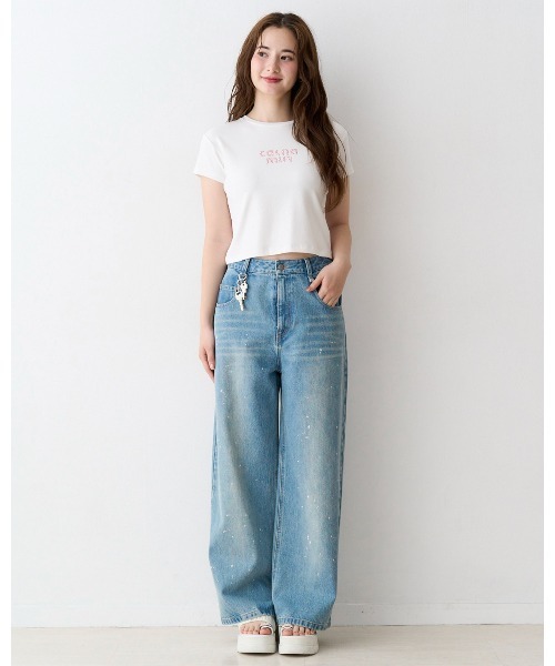 CALNAMUR（カルナムール）の「ビジューロゴコンパクトTシャツ（Tシャツ/カットソー・レディース・ブラック/ホワイト/レッド・FREE）」の9枚目の写真
