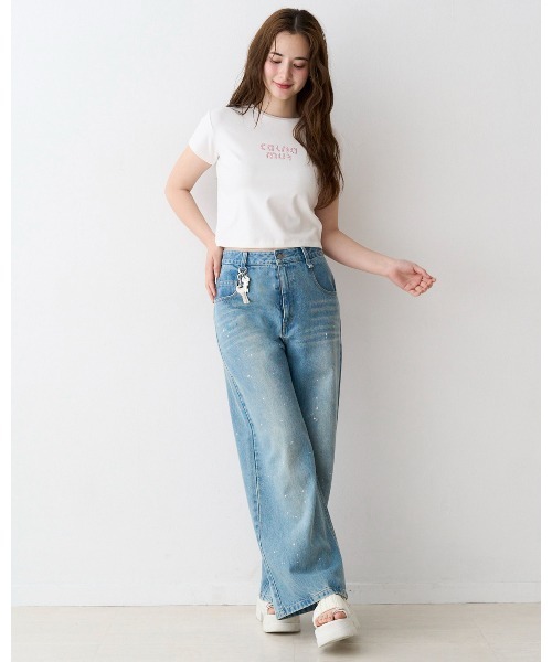 CALNAMUR（カルナムール）の「ビジューロゴコンパクトTシャツ（Tシャツ/カットソー・レディース・ブラック/ホワイト/レッド・FREE）」の10枚目の写真