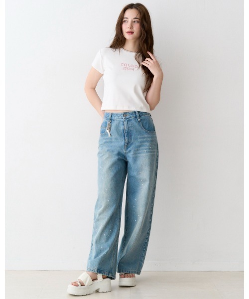 CALNAMUR（カルナムール）の「ビジューロゴコンパクトTシャツ（Tシャツ/カットソー・レディース・ブラック/ホワイト/レッド・FREE）」の11枚目の写真