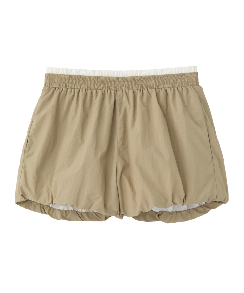 RAIMENT（レイメント）の「(W) ウィメンズナイロンパンプキンバルーンショーツ_ベージュ（その他パンツ・レディース・その他・WS/WM）」の4枚目の写真
