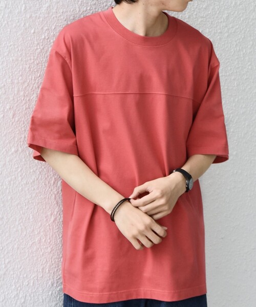 SHIPS any(シップス エニィ)の「SHIPS any:〈接触冷感/吸水速乾/UVカット/遮熱〉Raylock フットボール Tシャツ◇(Tシャツ/カットソー・メンズ・チャコールグレー/グリーン/レッド/ネイビー/マスタード・MEDIUM/LARGE)」の5枚目の写真