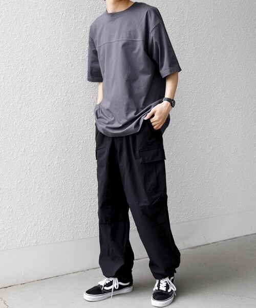 SHIPS any(シップス エニィ)の「SHIPS any:〈接触冷感/吸水速乾/UVカット/遮熱〉Raylock フットボール Tシャツ◇(Tシャツ/カットソー・メンズ・チャコールグレー/グリーン/レッド/ネイビー/マスタード・MEDIUM/LARGE)」の6枚目の写真