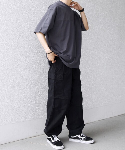SHIPS any(シップス エニィ)の「SHIPS any:〈接触冷感/吸水速乾/UVカット/遮熱〉Raylock フットボール Tシャツ◇(Tシャツ/カットソー・メンズ・チャコールグレー/グリーン/レッド/ネイビー/マスタード・MEDIUM/LARGE)」の7枚目の写真