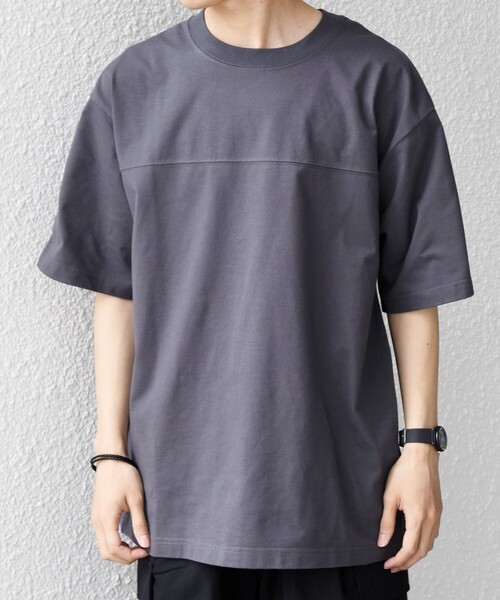 SHIPS any(シップス エニィ)の「SHIPS any:〈接触冷感/吸水速乾/UVカット/遮熱〉Raylock フットボール Tシャツ◇(Tシャツ/カットソー・メンズ・チャコールグレー/グリーン/レッド/ネイビー/マスタード・MEDIUM/LARGE)」の8枚目の写真