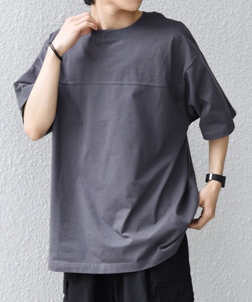 SHIPS any(シップス エニィ)の「SHIPS any:〈接触冷感/吸水速乾/UVカット/遮熱〉Raylock フットボール Tシャツ◇(Tシャツ/カットソー・メンズ・チャコールグレー/グリーン/レッド/ネイビー/マスタード・MEDIUM/LARGE)」の9枚目の写真