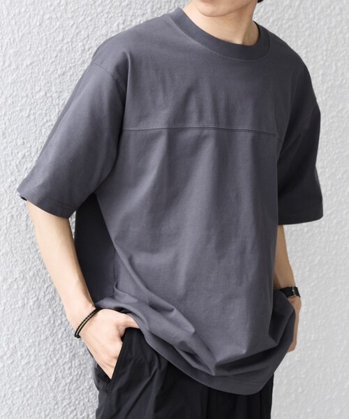 SHIPS any(シップス エニィ)の「SHIPS any:〈接触冷感/吸水速乾/UVカット/遮熱〉Raylock フットボール Tシャツ◇(Tシャツ/カットソー・メンズ・チャコールグレー/グリーン/レッド/ネイビー/マスタード・MEDIUM/LARGE)」の10枚目の写真