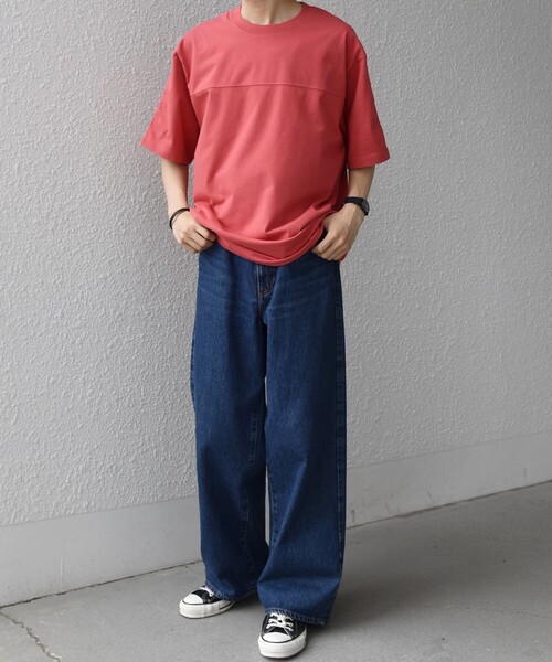 SHIPS any(シップス エニィ)の「SHIPS any:〈接触冷感/吸水速乾/UVカット/遮熱〉Raylock フットボール Tシャツ◇(Tシャツ/カットソー・メンズ・チャコールグレー/グリーン/レッド/ネイビー/マスタード・MEDIUM/LARGE)」の11枚目の写真
