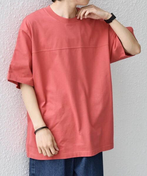 SHIPS any(シップス エニィ)の「SHIPS any:〈接触冷感/吸水速乾/UVカット/遮熱〉Raylock フットボール Tシャツ◇(Tシャツ/カットソー・メンズ・チャコールグレー/グリーン/レッド/ネイビー/マスタード・MEDIUM/LARGE)」の13枚目の写真