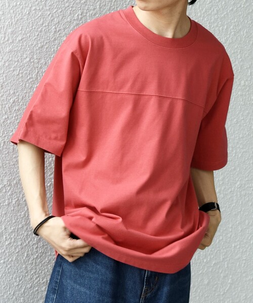 SHIPS any(シップス エニィ)の「SHIPS any:〈接触冷感/吸水速乾/UVカット/遮熱〉Raylock フットボール Tシャツ◇(Tシャツ/カットソー・メンズ・チャコールグレー/グリーン/レッド/ネイビー/マスタード・MEDIUM/LARGE)」の15枚目の写真