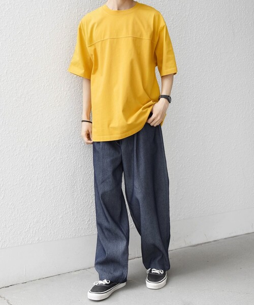 SHIPS any(シップス エニィ)の「SHIPS any:〈接触冷感/吸水速乾/UVカット/遮熱〉Raylock フットボール Tシャツ◇(Tシャツ/カットソー・メンズ・チャコールグレー/グリーン/レッド/ネイビー/マスタード・MEDIUM/LARGE)」の16枚目の写真