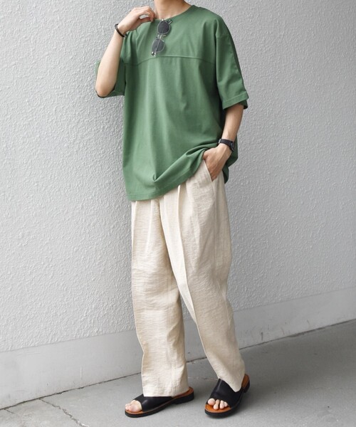 SHIPS any(シップス エニィ)の「SHIPS any:〈接触冷感/吸水速乾/UVカット/遮熱〉Raylock フットボール Tシャツ◇(Tシャツ/カットソー・メンズ・チャコールグレー/グリーン/レッド/ネイビー/マスタード・MEDIUM/LARGE)」の22枚目の写真