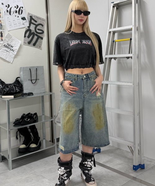Figments(フィグメンツ)の「アイレットスリーブピグメントT(Tシャツ/カットソー・レディース・その他1/その他2・FREE)」の6枚目の写真