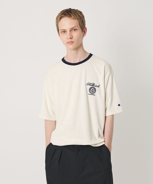CHAMPION for BEAUTY&YOUTH＞パイル エンブロイダリー Tシャツ（T