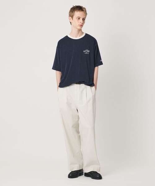 Champion（チャンピオン）の「＜CHAMPION for BEAUTY&YOUTH＞パイル エンブロイダリー Tシャツ（Tシャツ/カットソー・メンズ・ホワイト/ライトブルー/ネイビー・XL/L/M/S）」の4枚目の写真