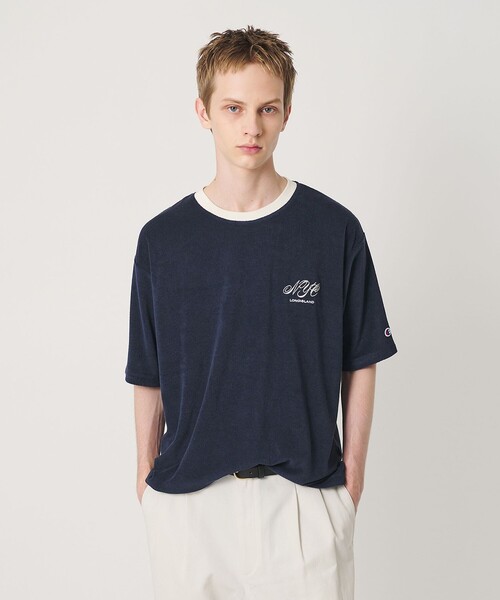 Champion（チャンピオン）の「＜CHAMPION for BEAUTY&YOUTH＞パイル エンブロイダリー Tシャツ（Tシャツ/カットソー・メンズ・ホワイト/ライトブルー/ネイビー・XL/L/M/S）」の5枚目の写真