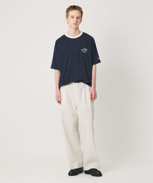 Champion（チャンピオン）の「＜CHAMPION for BEAUTY&YOUTH＞パイル エンブロイダリー Tシャツ（Tシャツ/カットソー・メンズ・ホワイト/ライトブルー/ネイビー・XL/L/M/S）」の6枚目の写真