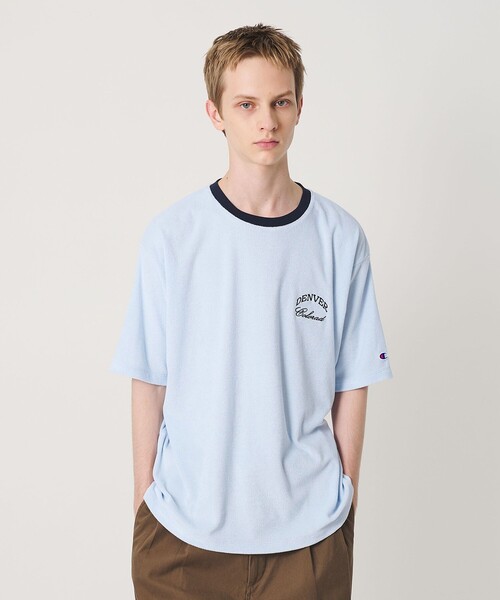 Champion（チャンピオン）の「＜CHAMPION for BEAUTY&YOUTH＞パイル エンブロイダリー Tシャツ（Tシャツ/カットソー・メンズ・ホワイト/ライトブルー/ネイビー・XL/L/M/S）」の9枚目の写真