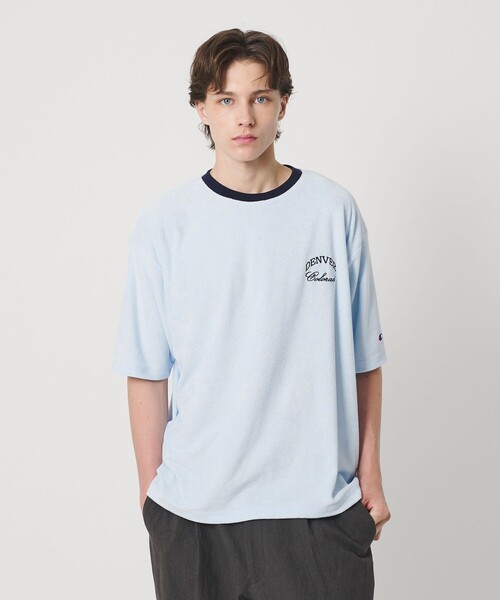 Champion（チャンピオン）の「＜CHAMPION for BEAUTY&YOUTH＞パイル エンブロイダリー Tシャツ（Tシャツ/カットソー・メンズ・ホワイト/ライトブルー/ネイビー・XL/L/M/S）」の10枚目の写真