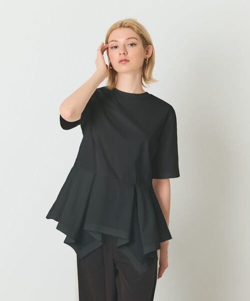 GRACE CLASS(グレースクラス)の「ペプラムカットトップ(Tシャツ/カットソー・レディース・ホワイト/ブラック・36)」の2枚目の写真