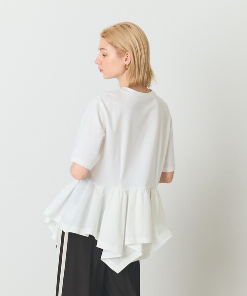 GRACE CLASS(グレースクラス)の「ペプラムカットトップ(Tシャツ/カットソー・レディース・ホワイト/ブラック・36)」の5枚目の写真