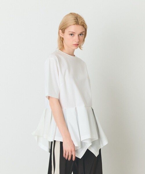 GRACE CLASS(グレースクラス)の「ペプラムカットトップ(Tシャツ/カットソー・レディース・ホワイト/ブラック・36)」の6枚目の写真