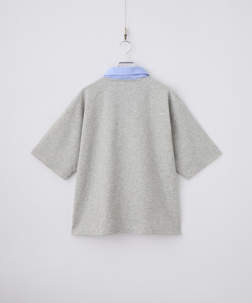 cussil(クシル)の「【cussil/クシル】ストライプフェイクレイヤード半袖ポロシャツ(ポロシャツ・メンズ・グレー/ダークネイビー・M/S/L)」の13枚目の写真