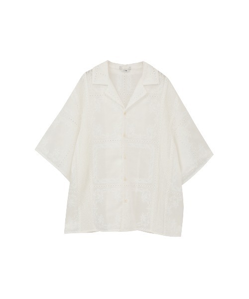 CLANE（クラネ）の「EMBROIDERY LACE BOX SHIRTS（シャツ/ブラウス・レディース・ホワイト/ブラック・2/1）」の9枚目の写真
