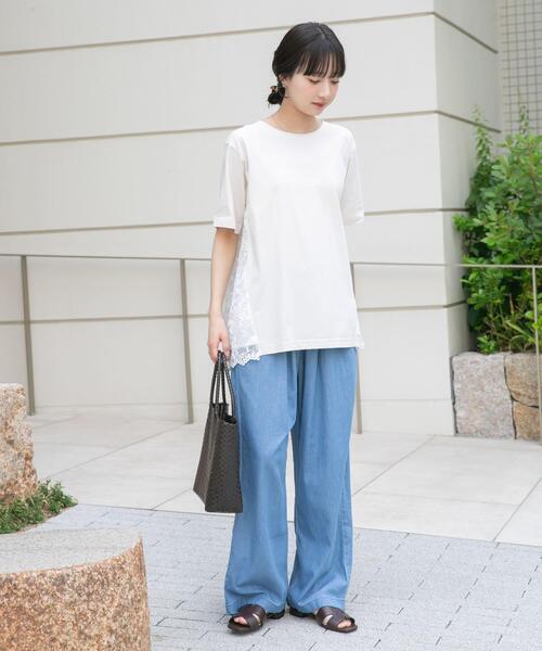 ITEMS URBANRESEARCH(アイテムズ アーバンリサーチ)の「バックシャンレースTシャツ(Tシャツ/カットソー・レディース・ベージュ/ブラック/ホワイト系その他・FREE)」の7枚目の写真