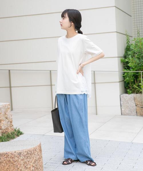 ITEMS URBANRESEARCH(アイテムズ アーバンリサーチ)の「バックシャンレースTシャツ(Tシャツ/カットソー・レディース・ベージュ/ブラック/ホワイト系その他・FREE)」の8枚目の写真