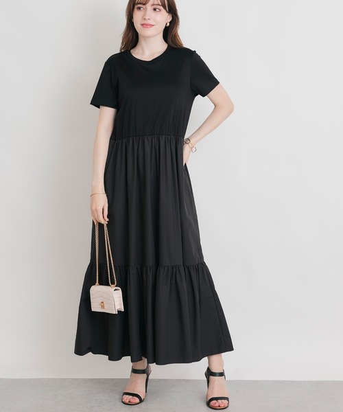 PICCIN(ピッチン)の「切り替えティアードワンピース(ワンピース・レディース・ブラック/ベージュ・M)」の12枚目の写真