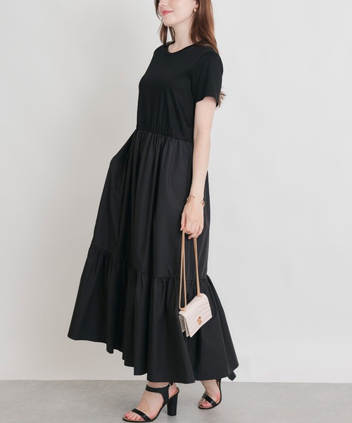 PICCIN(ピッチン)の「切り替えティアードワンピース(ワンピース・レディース・ブラック/ベージュ・M)」の13枚目の写真
