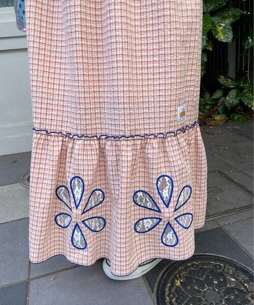 CIAOPANIC TYPY(チャオパニックティピー)の「【HELLO.SANFRANCISCO】フラワーカットシャーリングワンピ(ワンピース・レディース・レッド/オレンジ・ONE SIZE)」の11枚目の写真