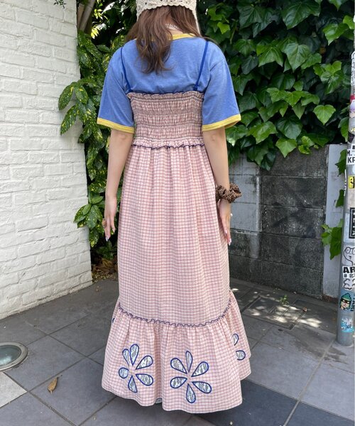 CIAOPANIC TYPY(チャオパニックティピー)の「【HELLO.SANFRANCISCO】フラワーカットシャーリングワンピ(ワンピース・レディース・レッド/オレンジ・ONE SIZE)」の14枚目の写真