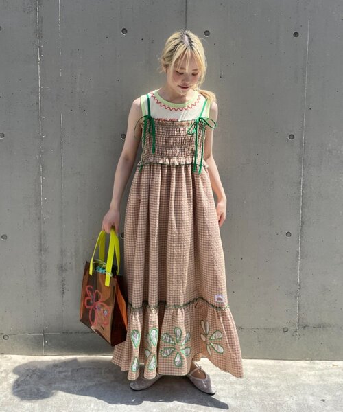 CIAOPANIC TYPY(チャオパニックティピー)の「【HELLO.SANFRANCISCO】フラワーカットシャーリングワンピ(ワンピース・レディース・レッド/オレンジ・ONE SIZE)」の17枚目の写真