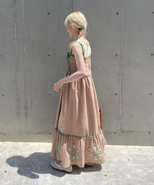 CIAOPANIC TYPY(チャオパニックティピー)の「【HELLO.SANFRANCISCO】フラワーカットシャーリングワンピ(ワンピース・レディース・レッド/オレンジ・ONE SIZE)」の18枚目の写真